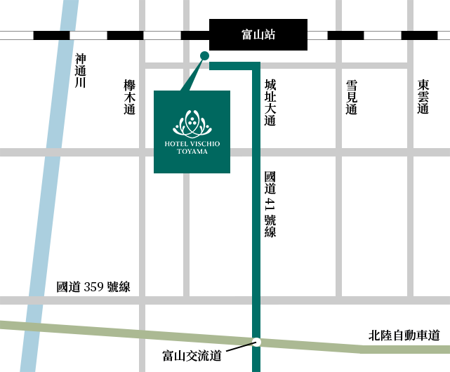 富山比偲奇酒店 地圖