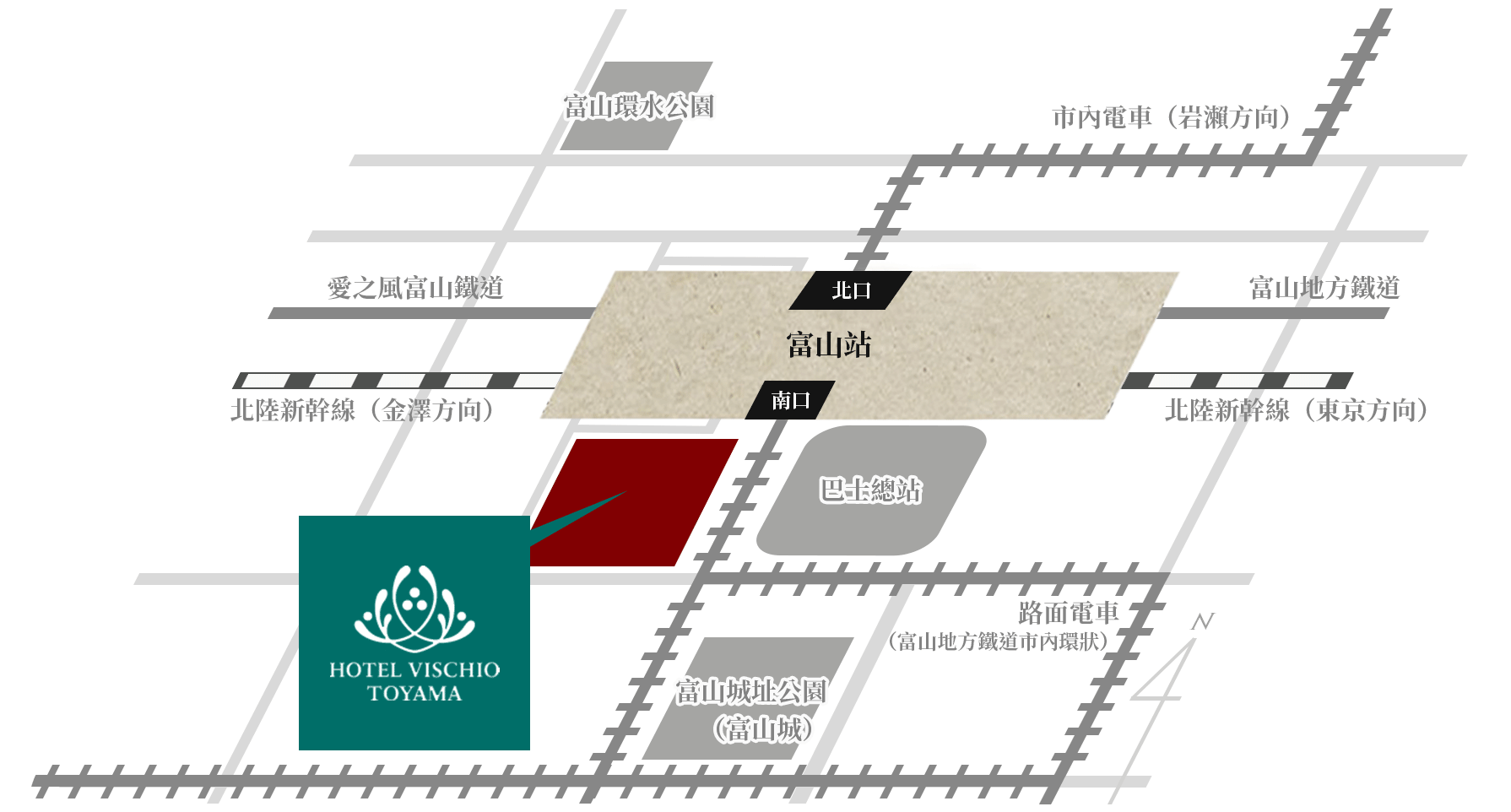 JR富山駅からのアクセスマップ