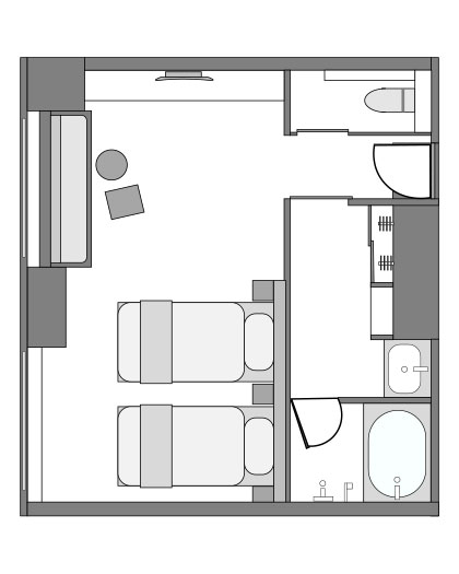 Deluxe twin plus Floor plan